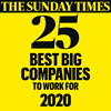 Sunday Times Top 25 big companies to work for - 2020